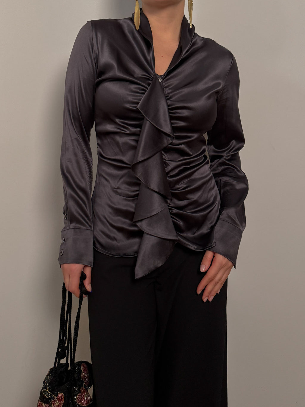 Silk grey blouse