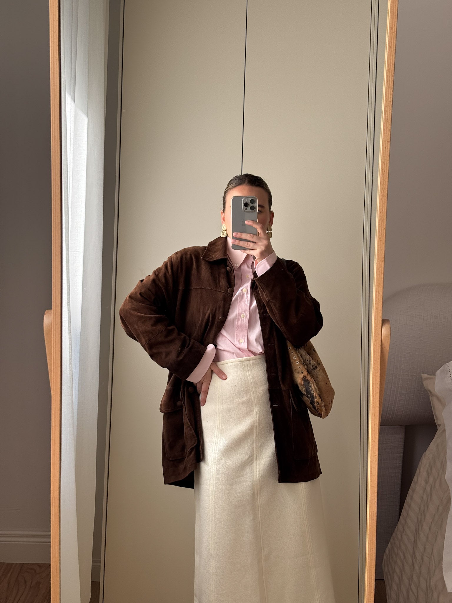 Real suede chocolate jacket