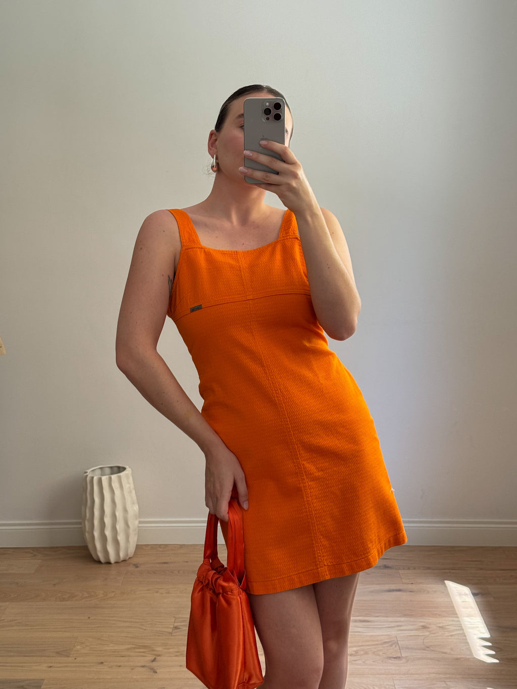Calvin Klein orange mini dress