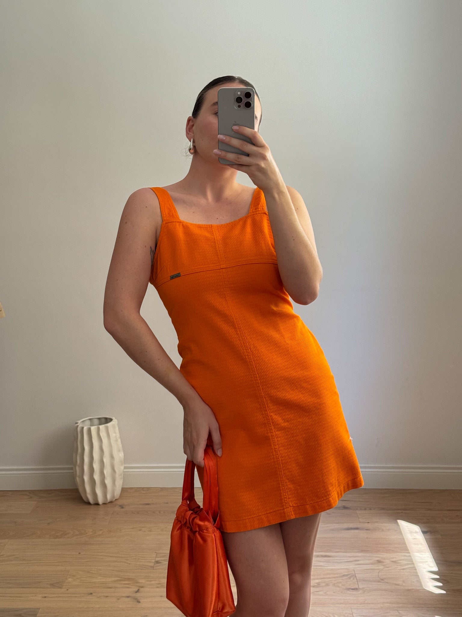 Calvin Klein orange mini dress
