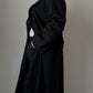 Pure wool black long coat