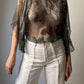 Pure silk camo blouse