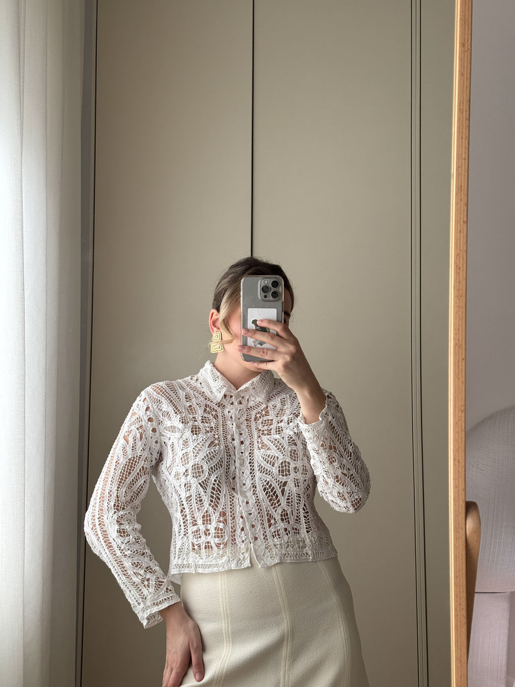 Cotton embroidered shirt