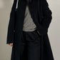 Wool and kid mohair black coat