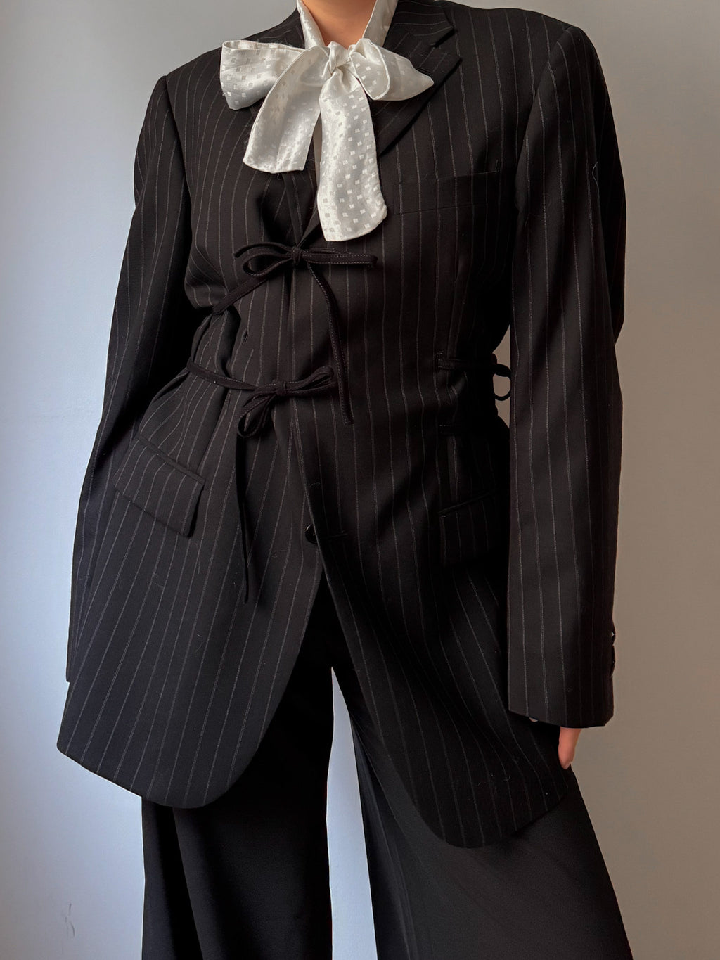 Brando pinstriped black blazer