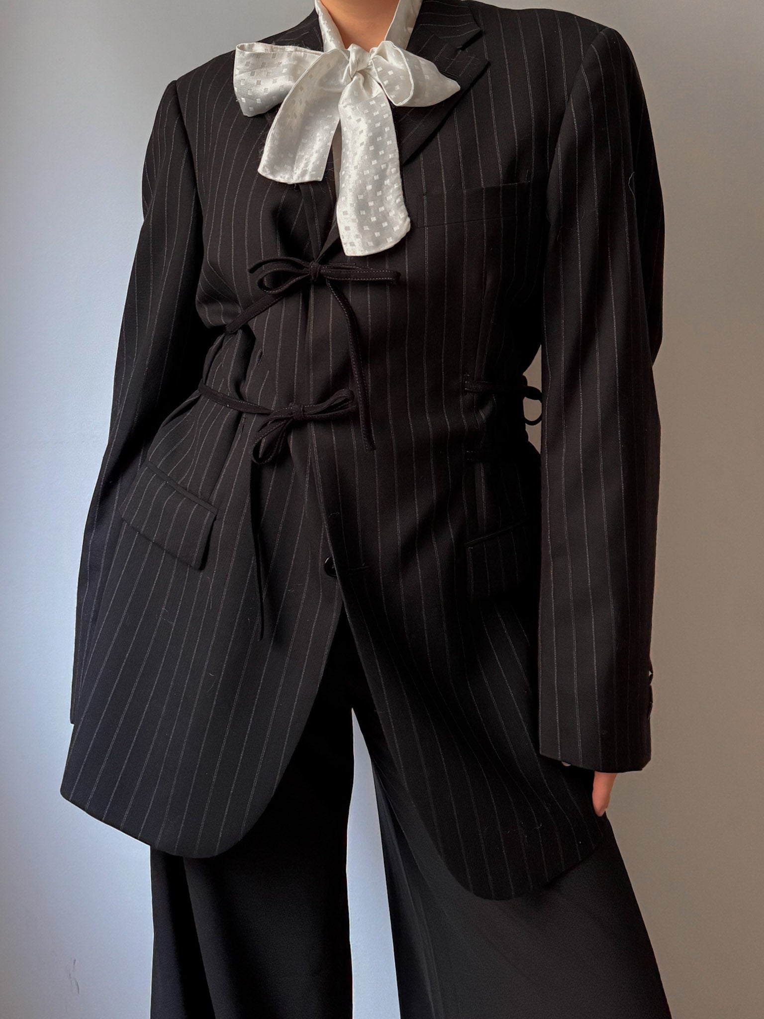 Brando pinstriped black blazer