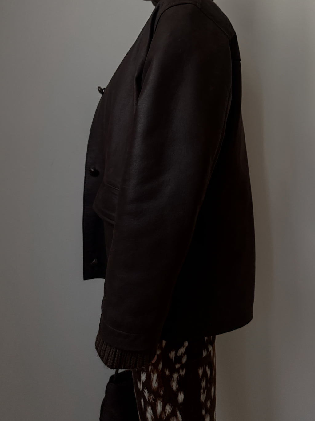 Real leather chocolate jacket