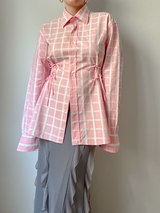 Isotta check pink cotton