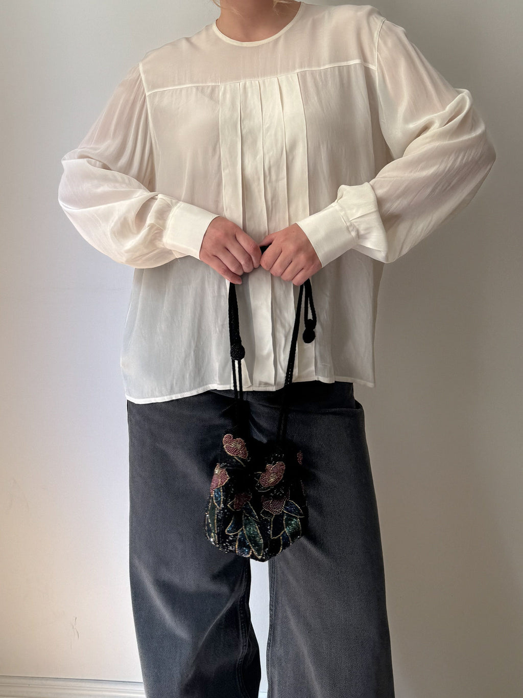 Silk blend ivory blouse
