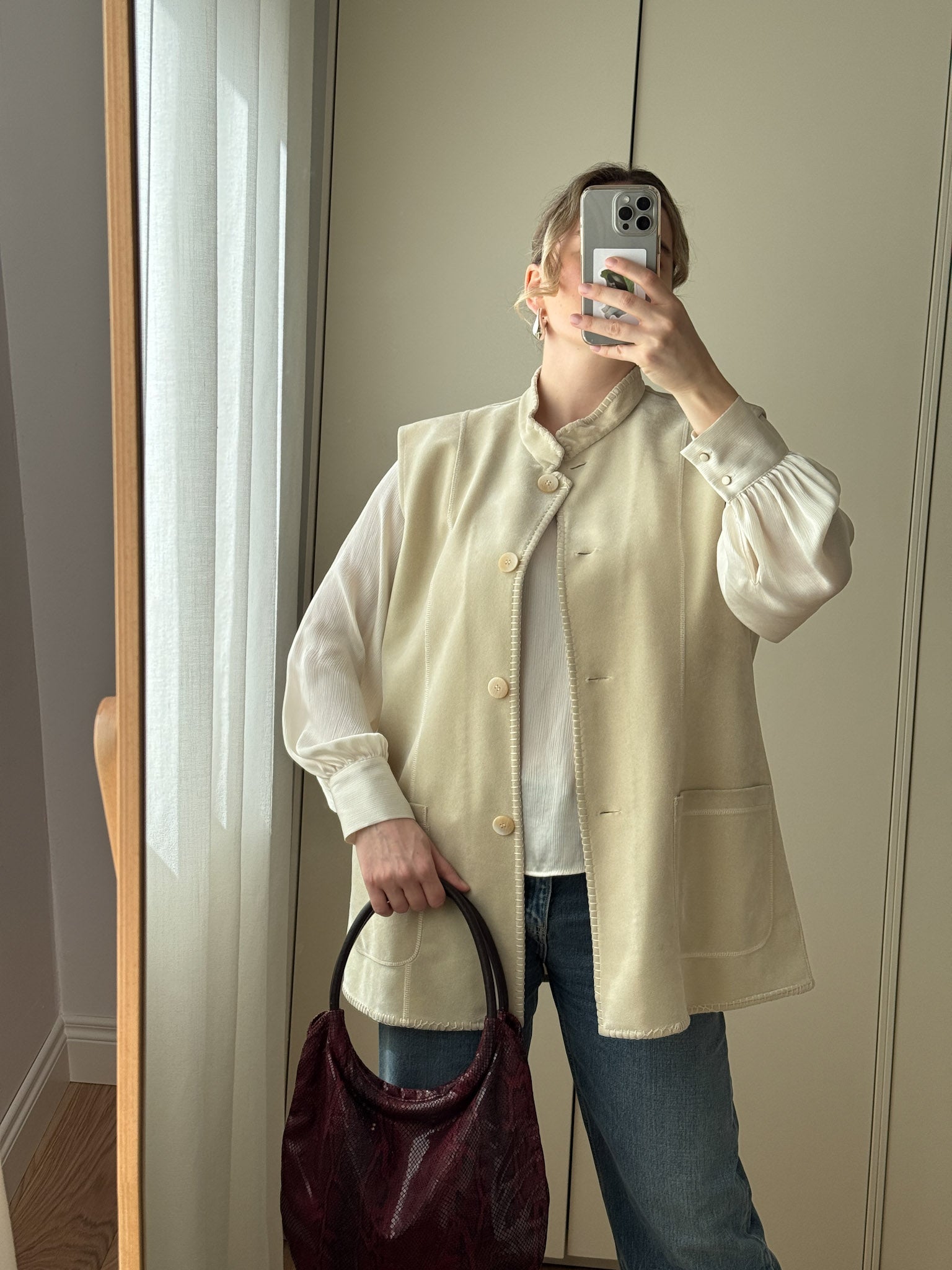 Chenille ivory gilet