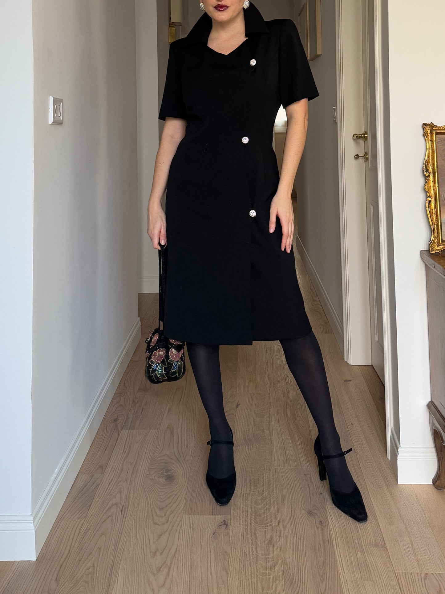Pure wool black dress