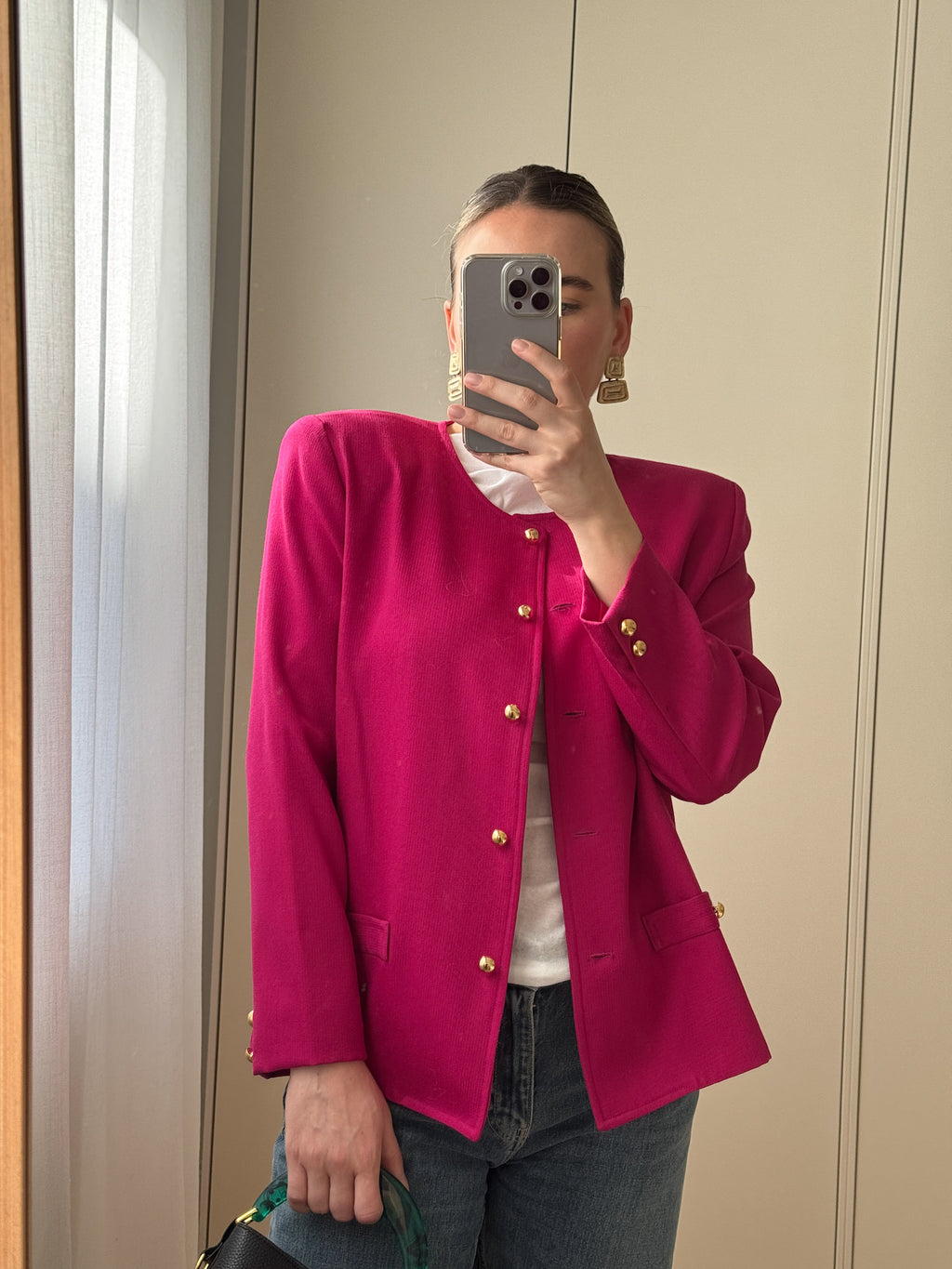 Pure wool cyclamen jacket