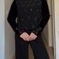Velvet and strass black blouse