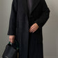 Pure wool anthracite long coat