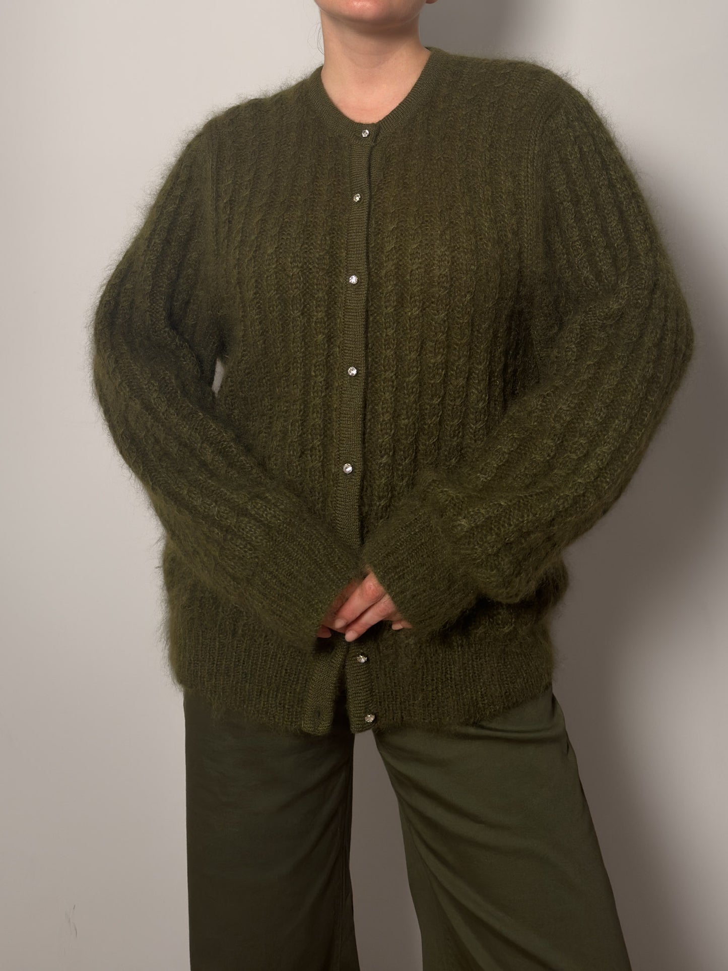 Super kid mohair grey cardigan