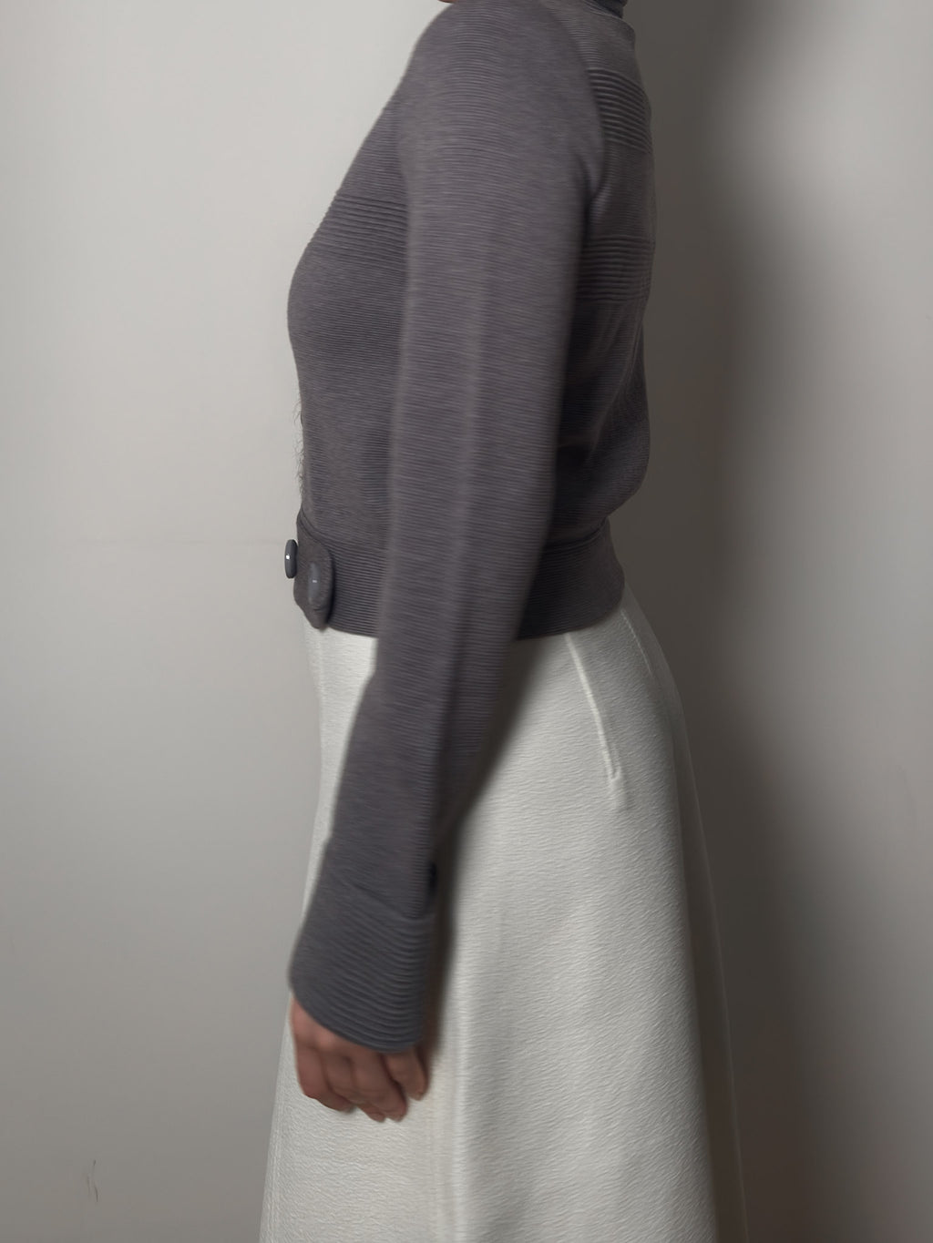 Pure merino wool grey cardigan