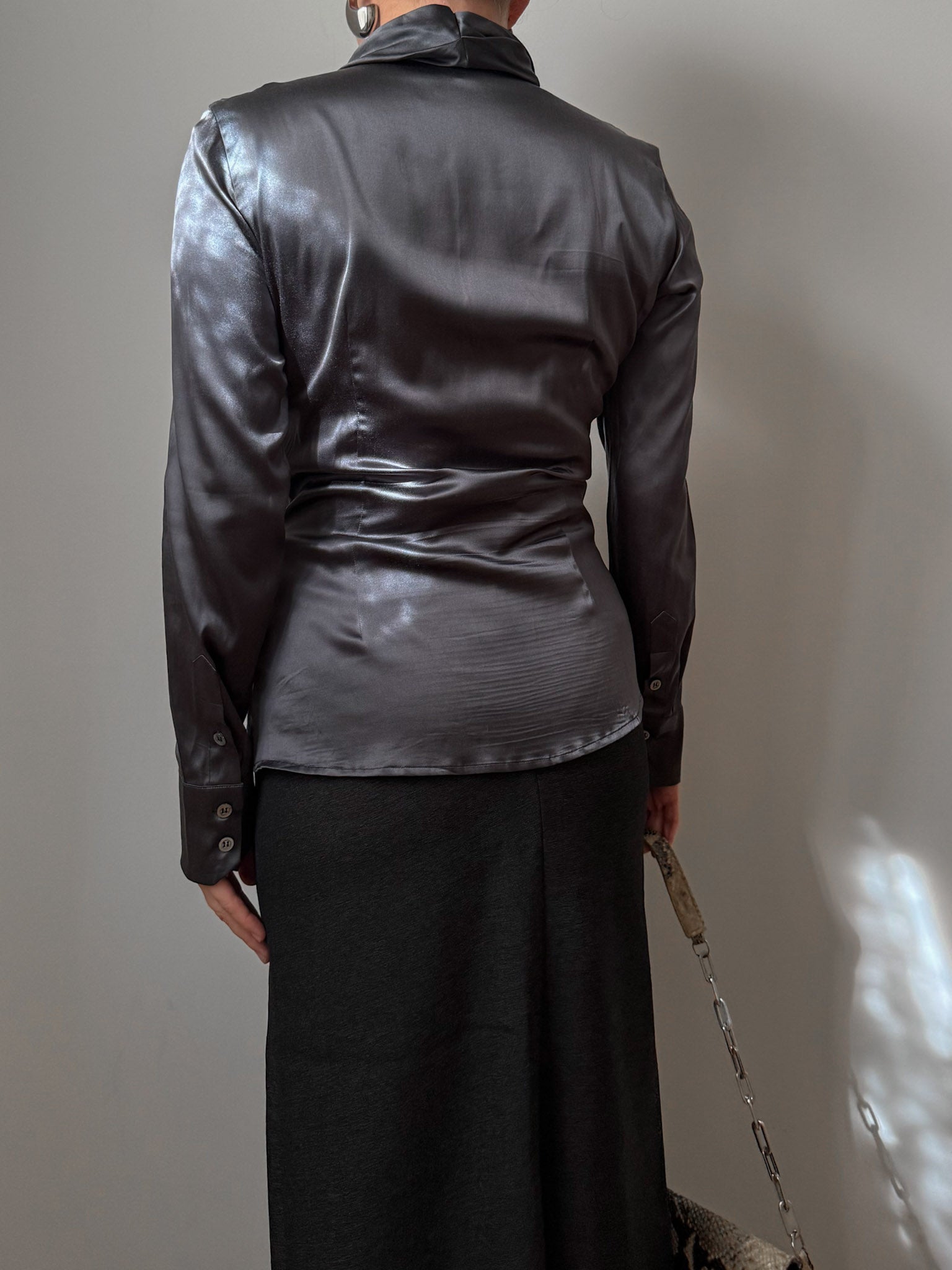 Silk grey blouse