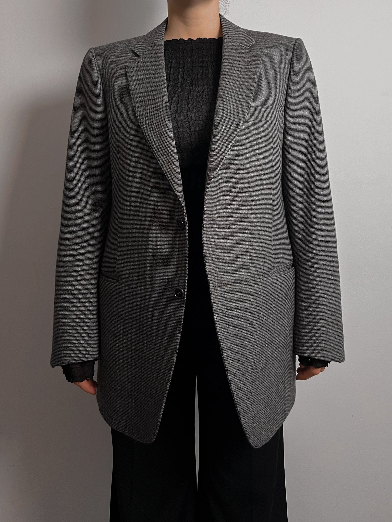 Pure wool check blazer