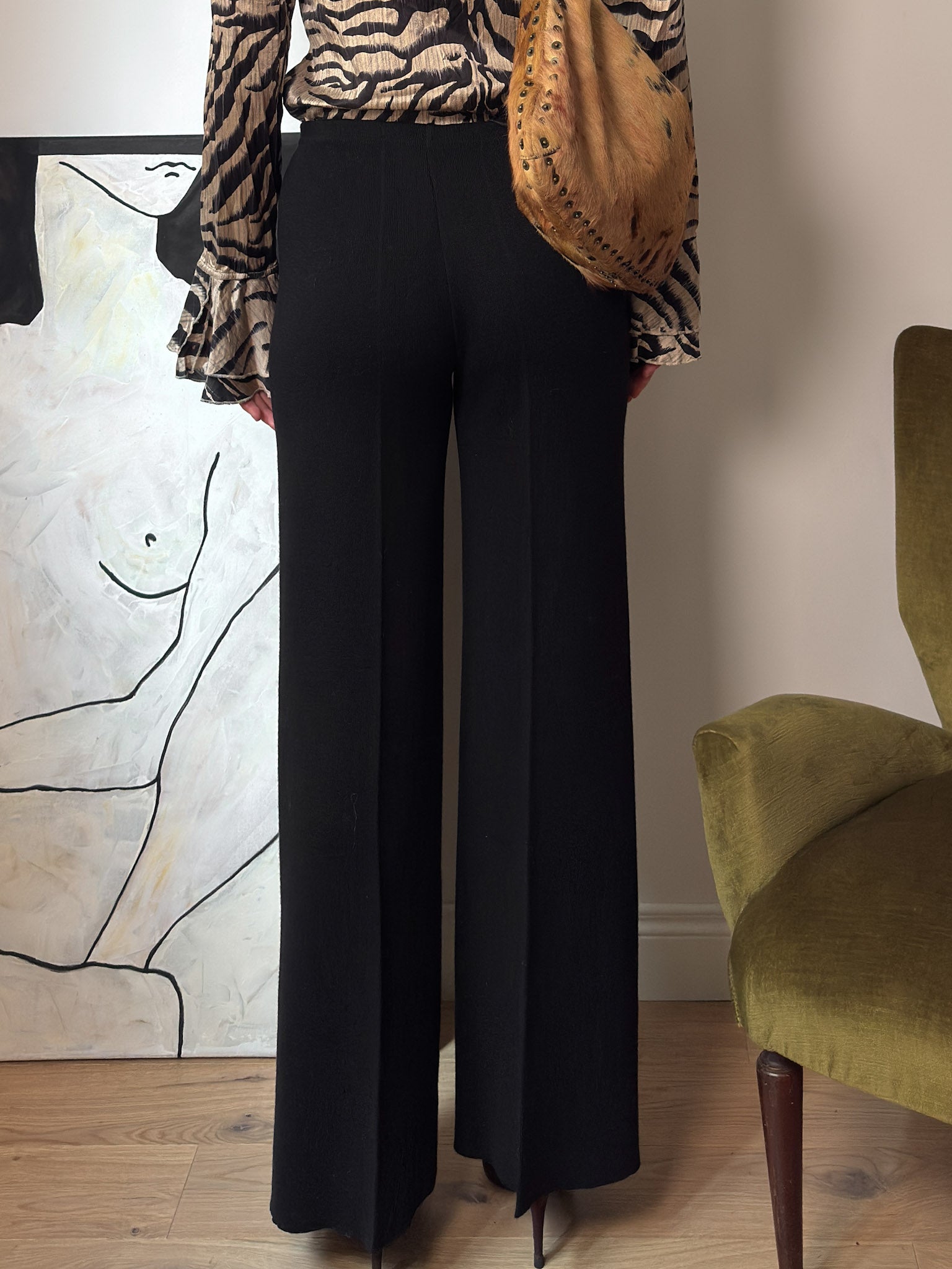 Pure merino wool black pants