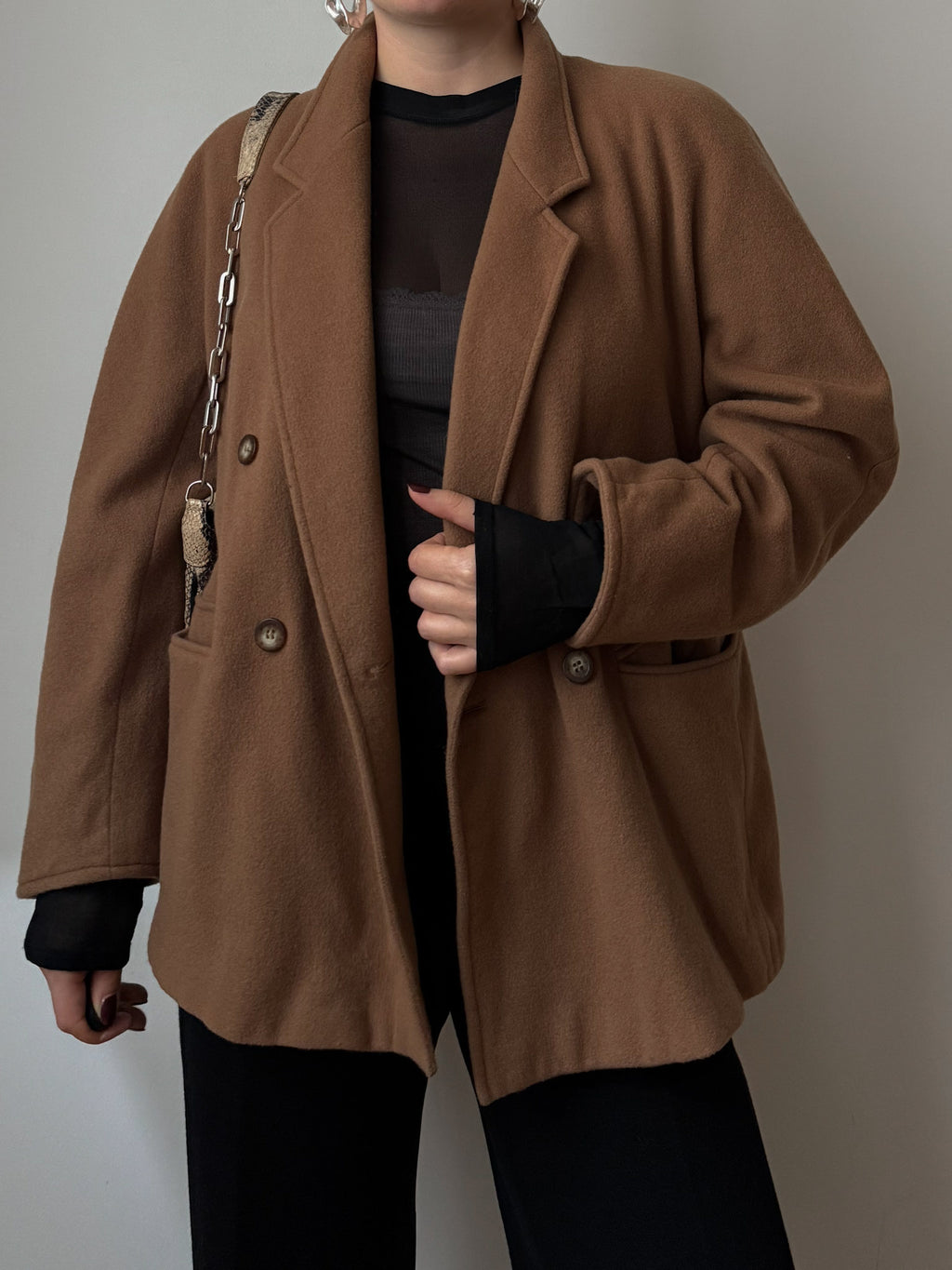 Persona cashmere and wool camel jacket