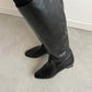 Genuine leather black boots