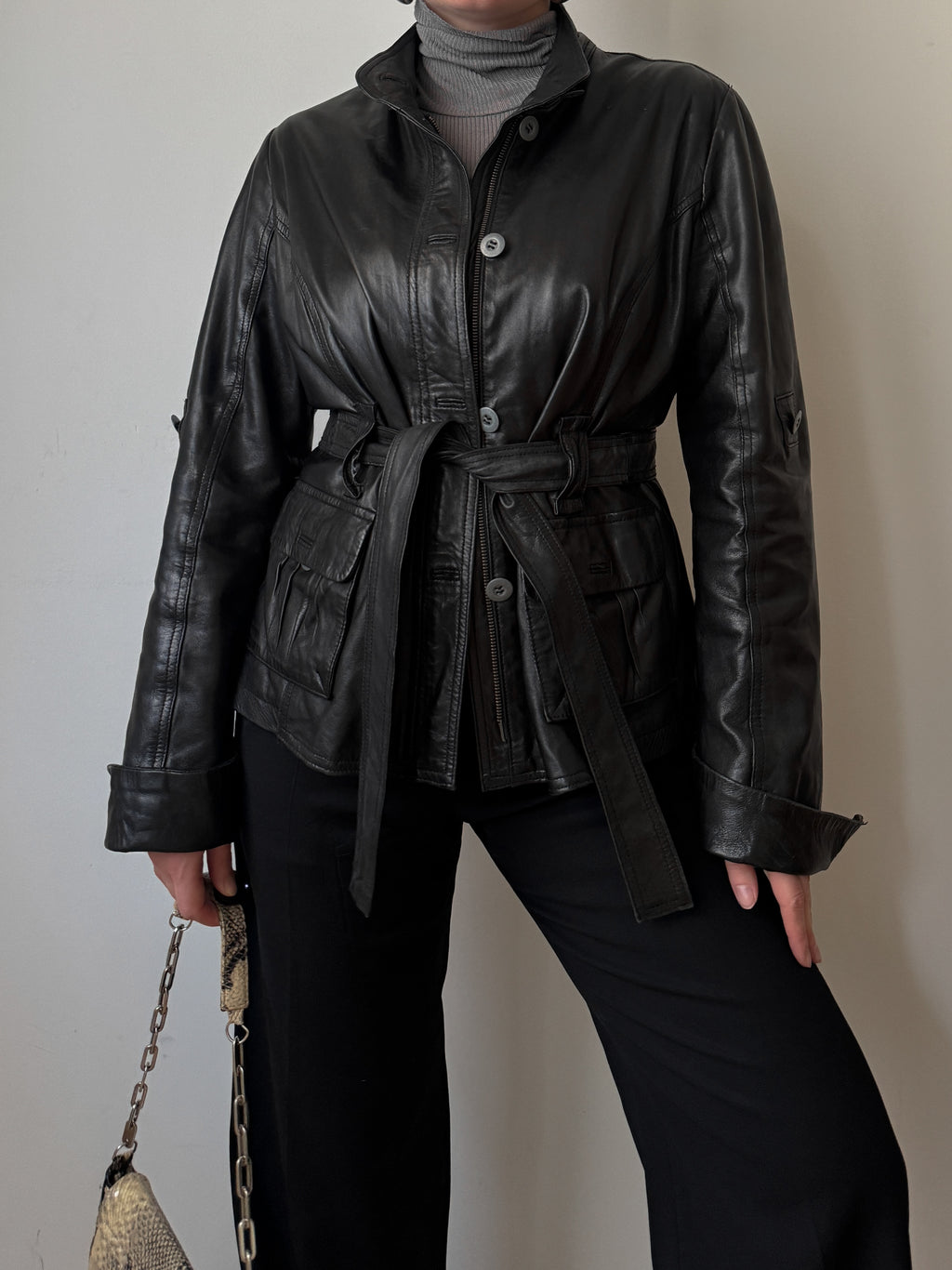 Real leather black jacket