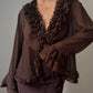 Silk ad viscose chocolate blouse