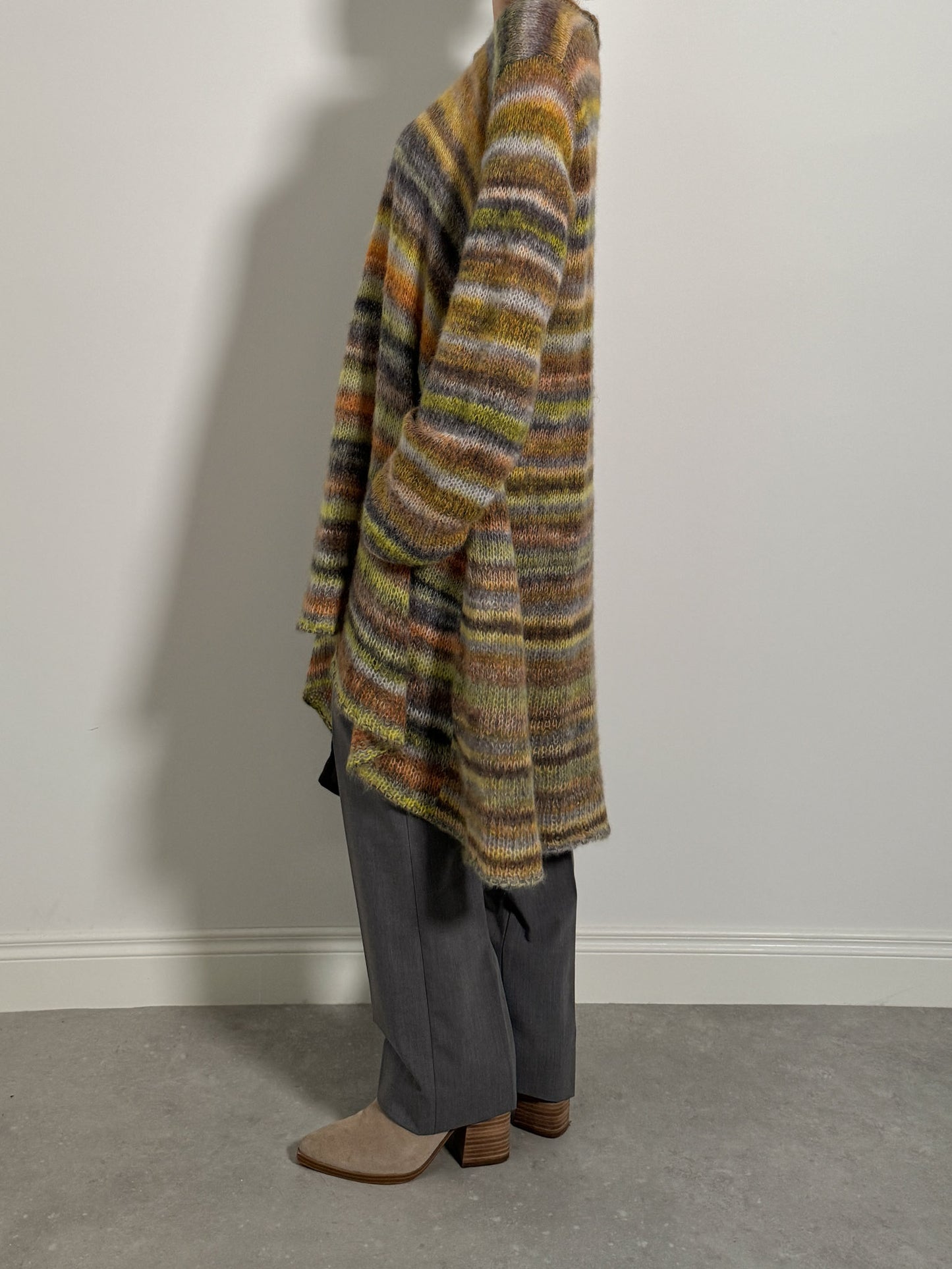 Wool and mohair striped maxi dress