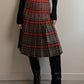 Pure wool pleated tartan skirt