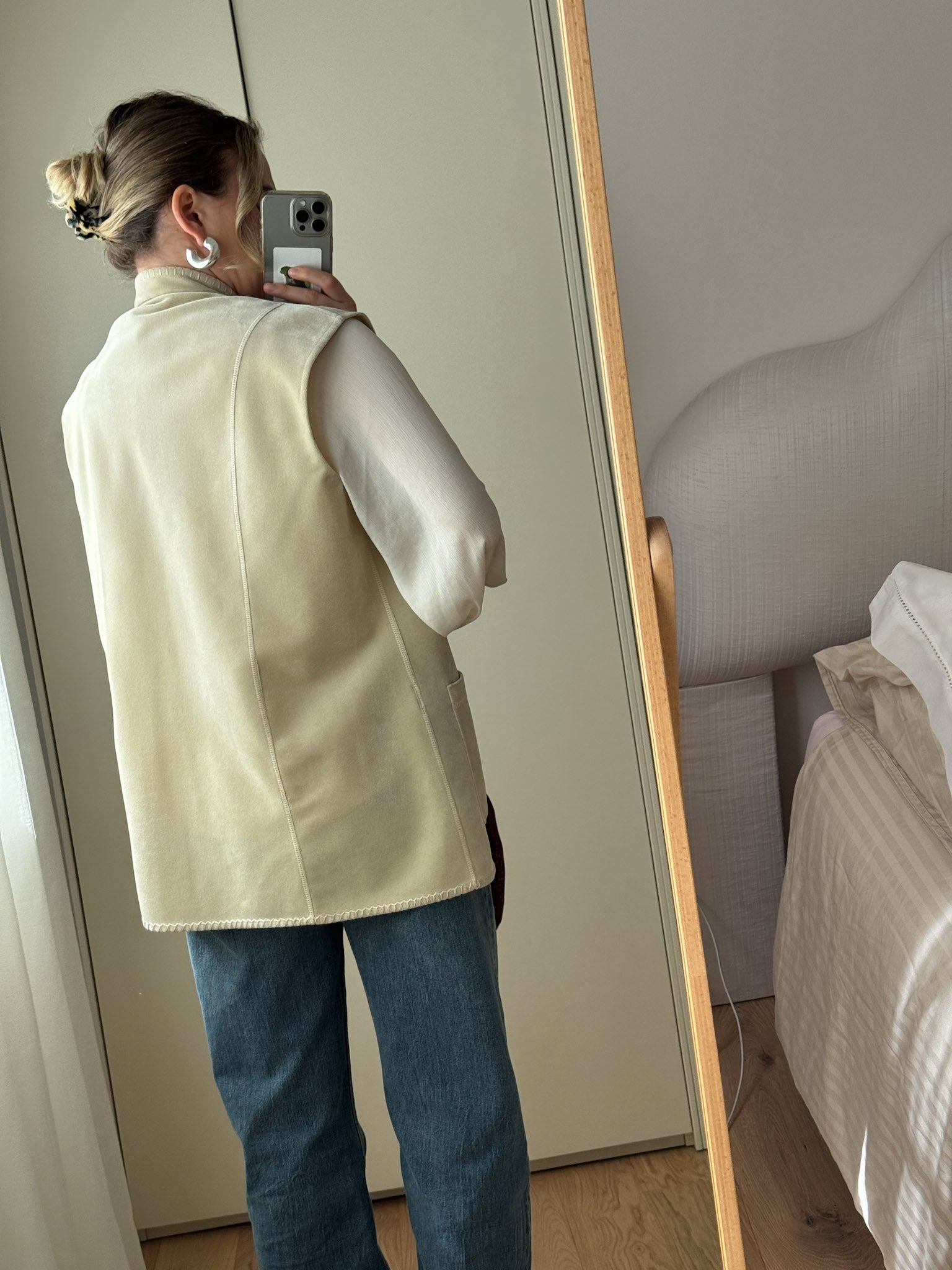 Chenille ivory gilet