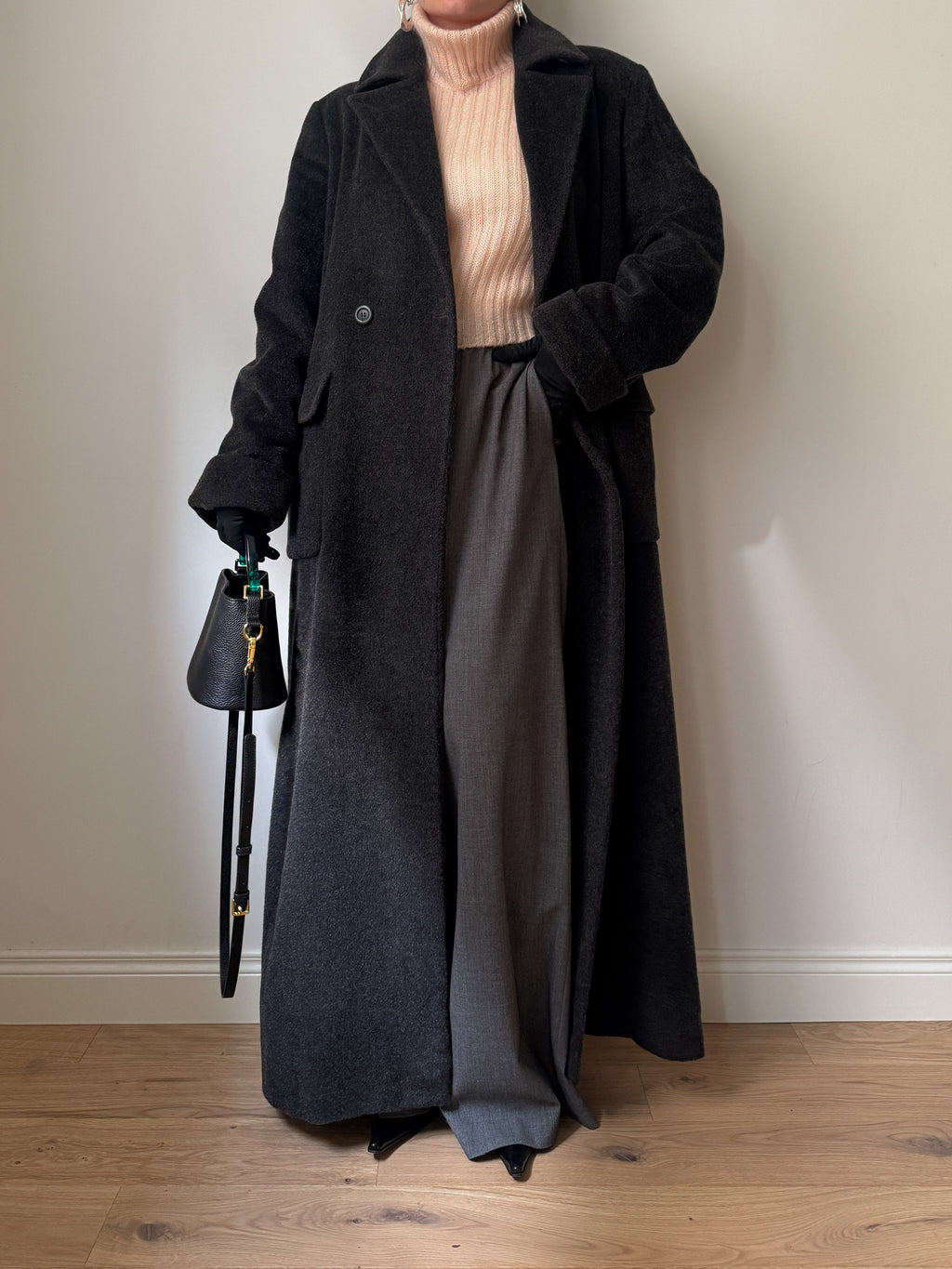 Marella wool and mohair anthracite coat