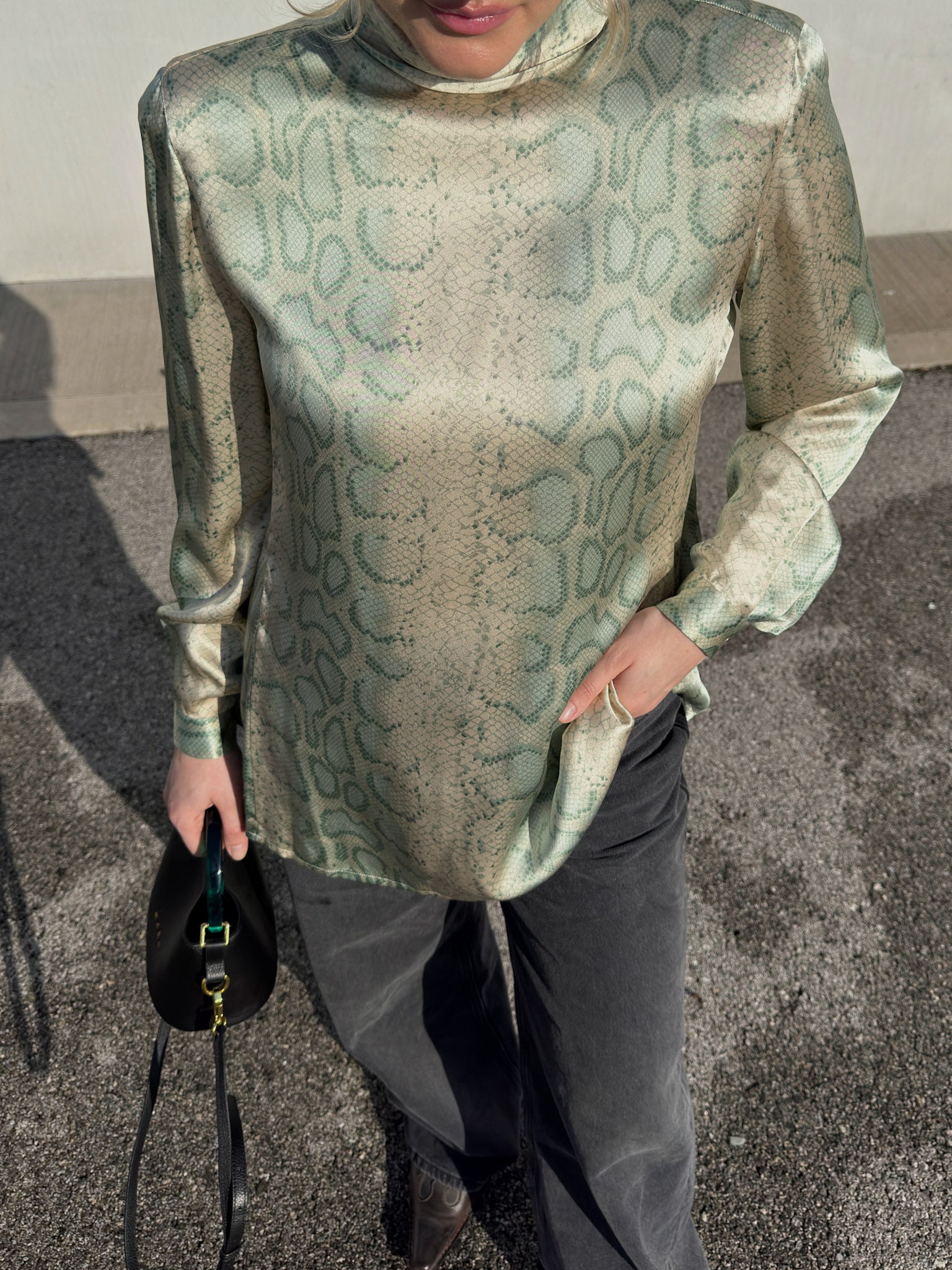 Pure silk animalier blouse