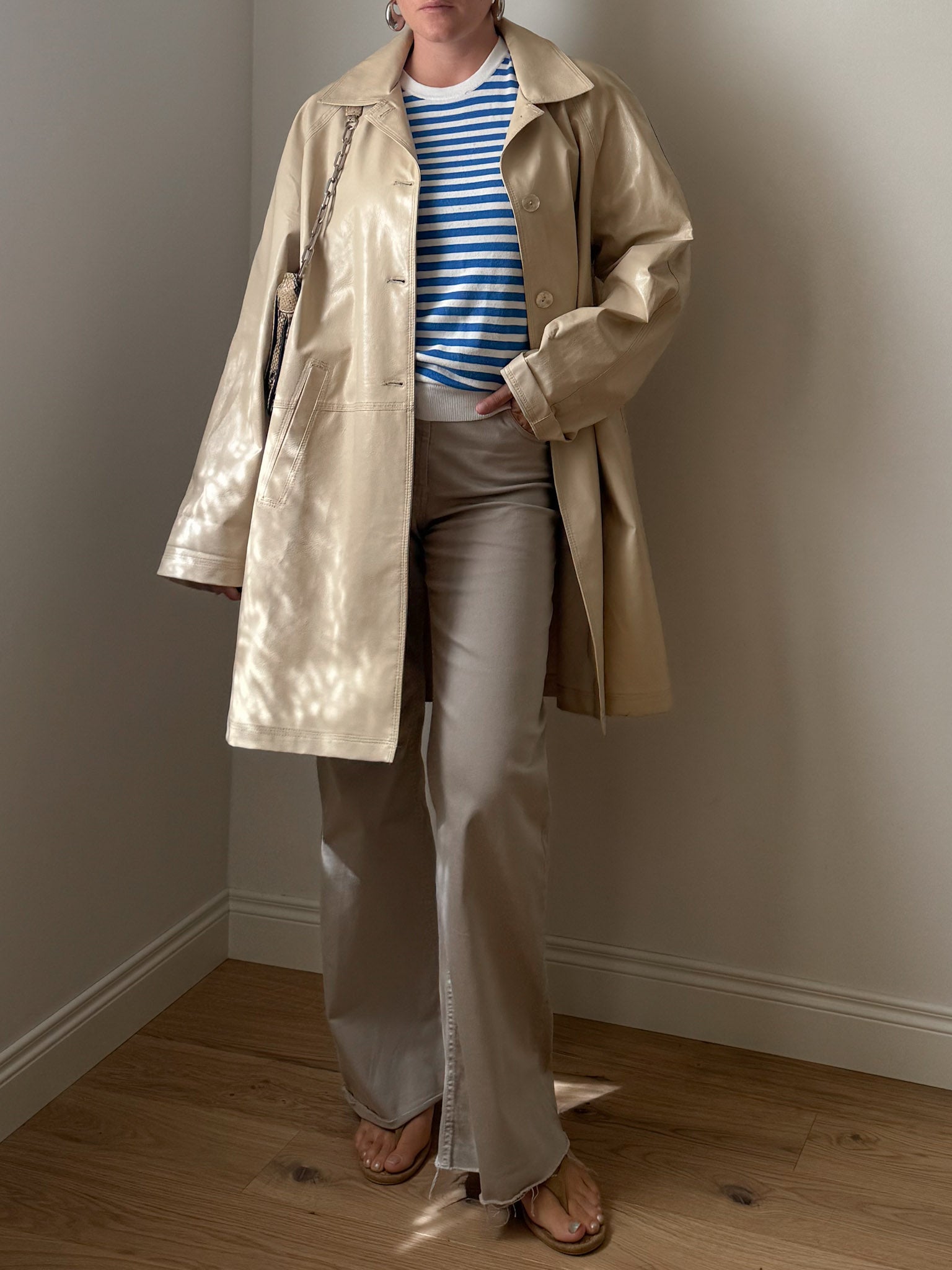 Cream raincoat