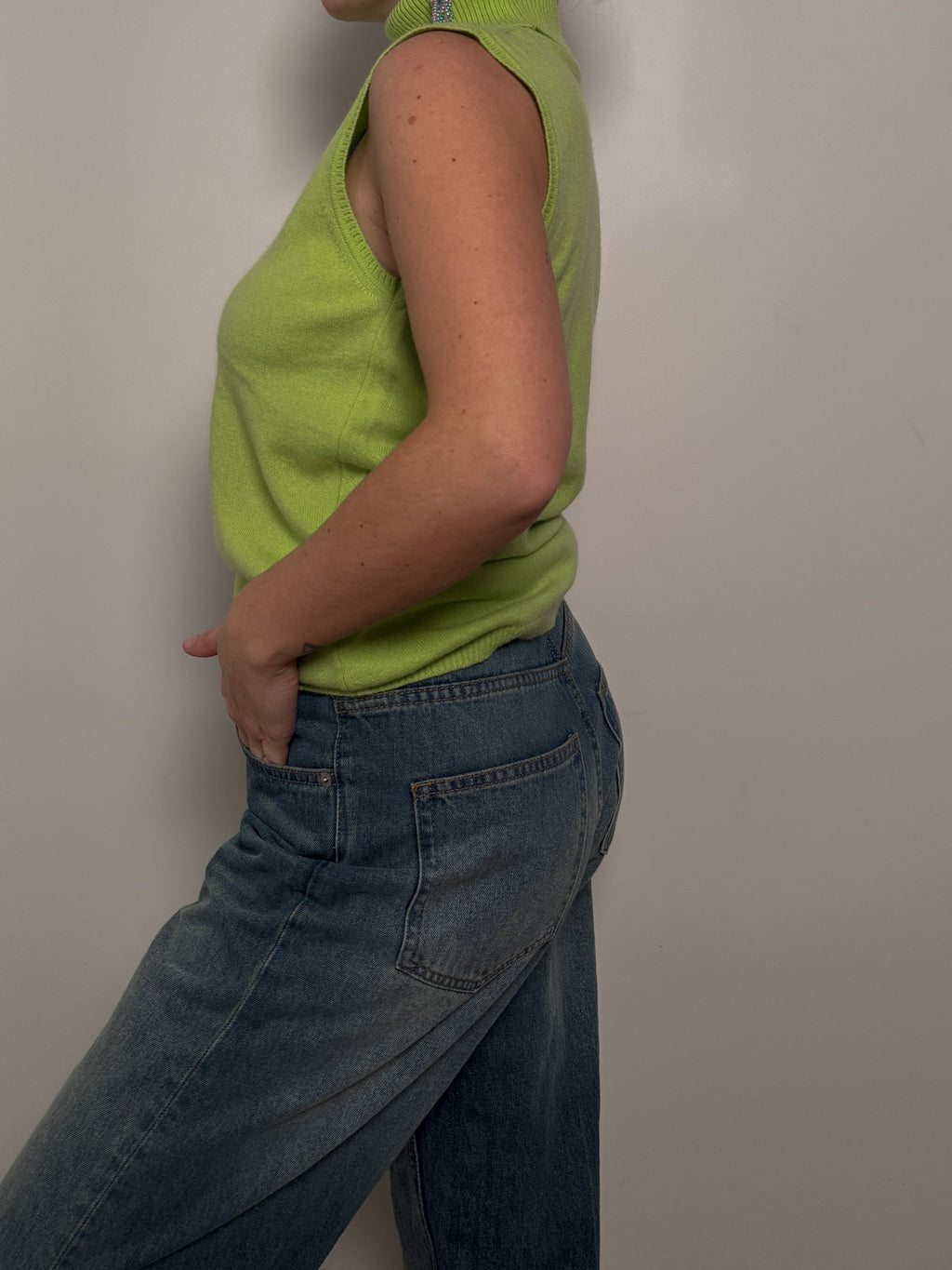 Pure cashmere green top