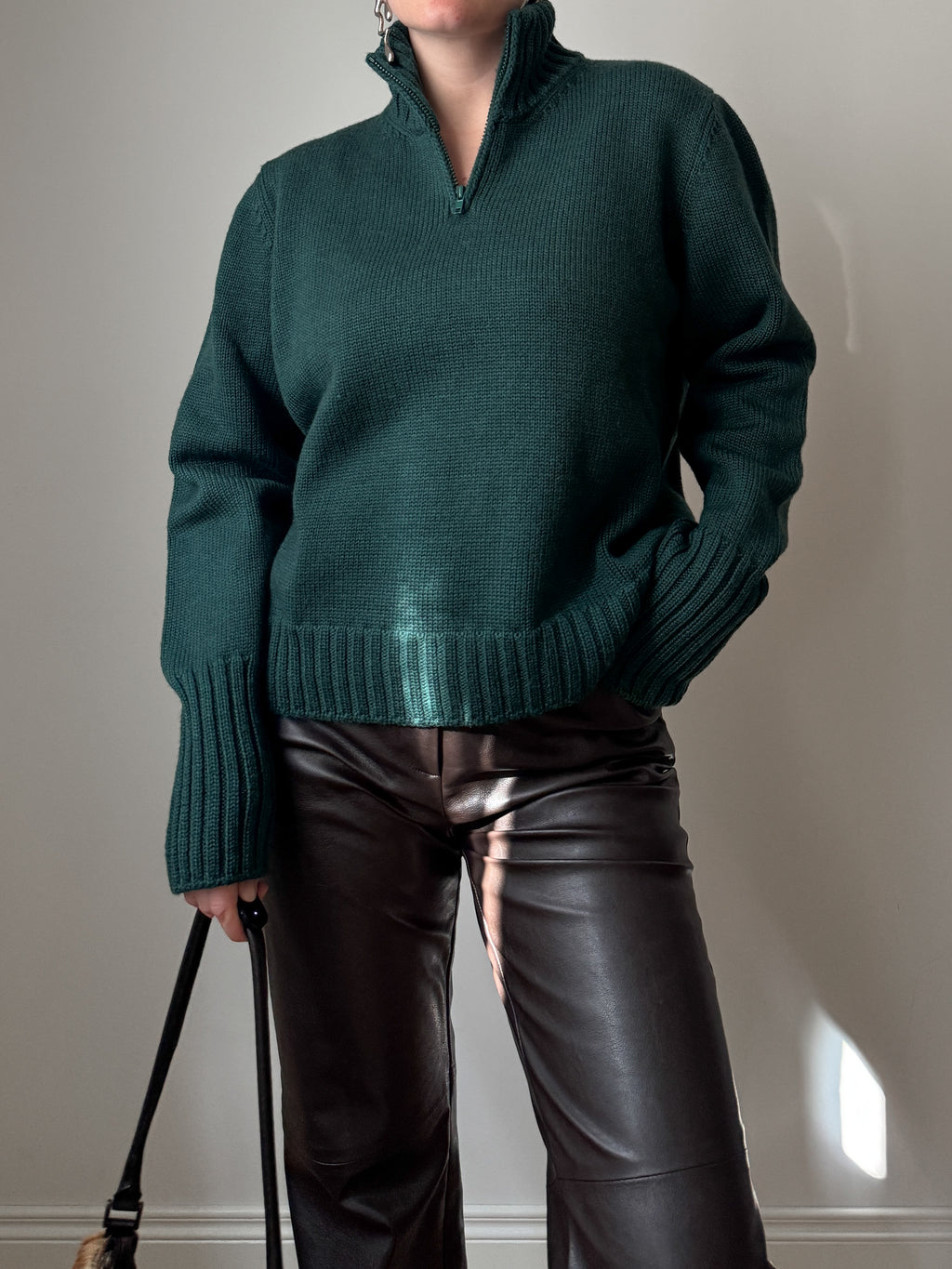 Pure wool green pull