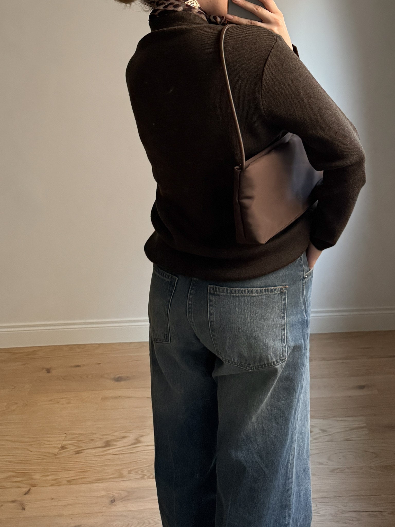 Pure merino wool brown pull