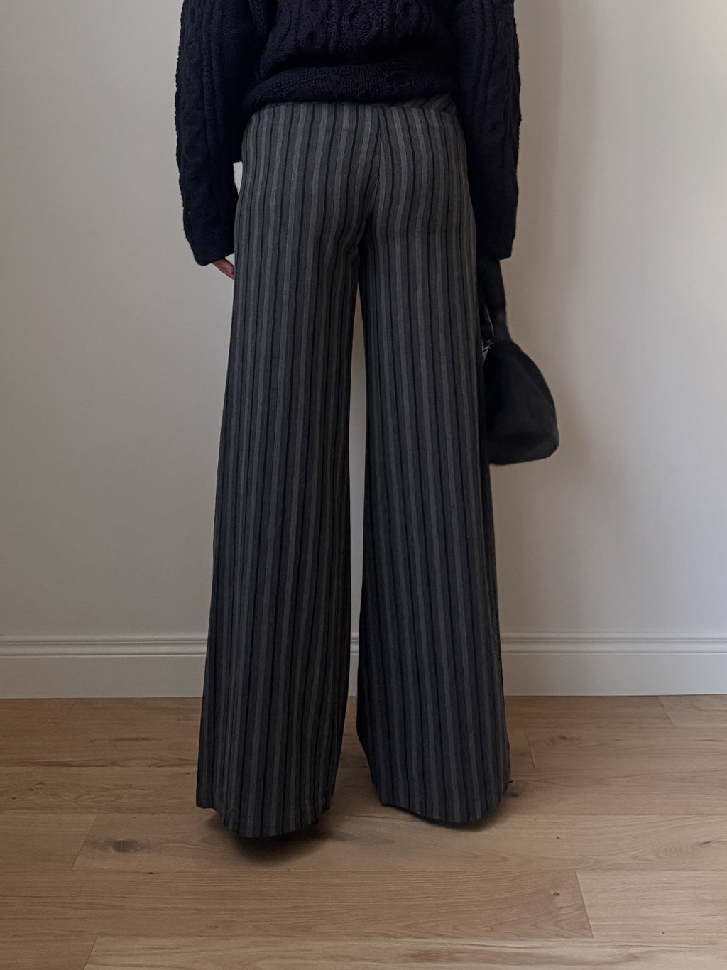 Wool and cotton striped pants