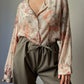 Silk blend floral blouse