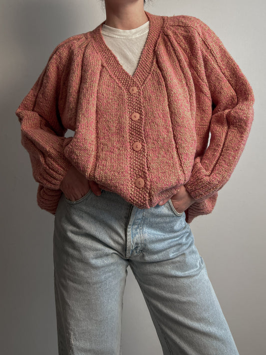 Pure wool embroidered cardigan