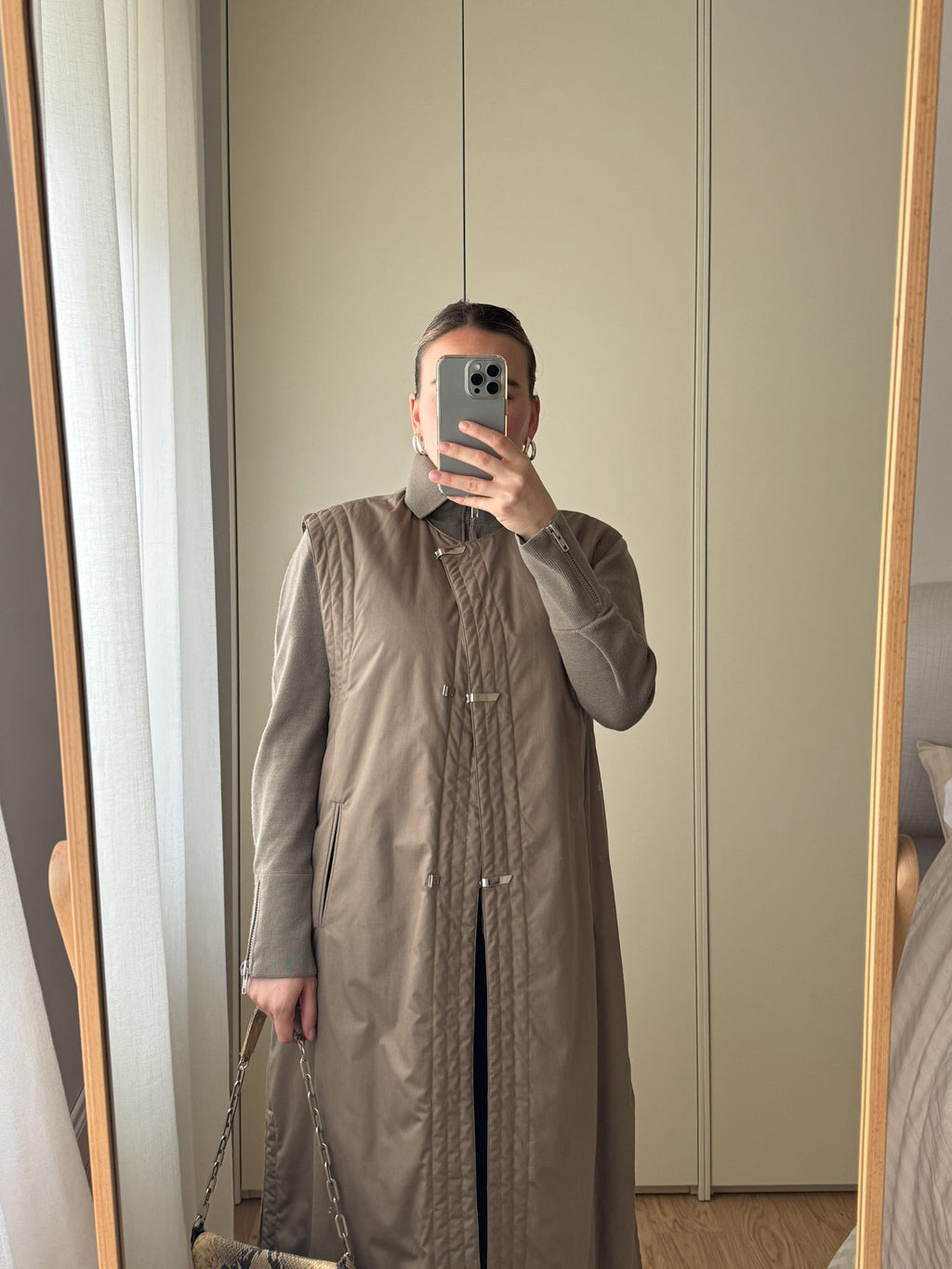 Quilted dove grey vest