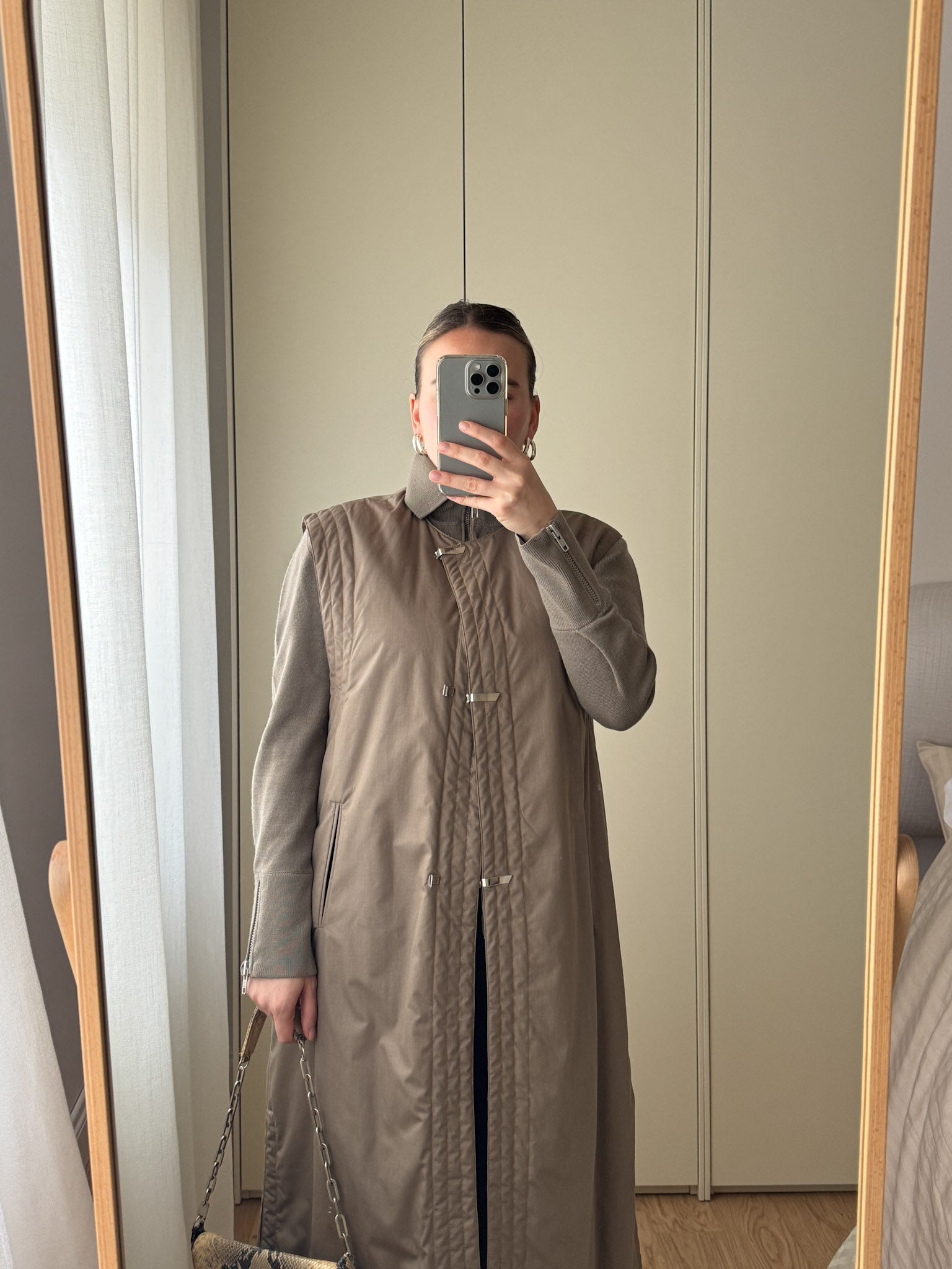 Quilted dove grey vest