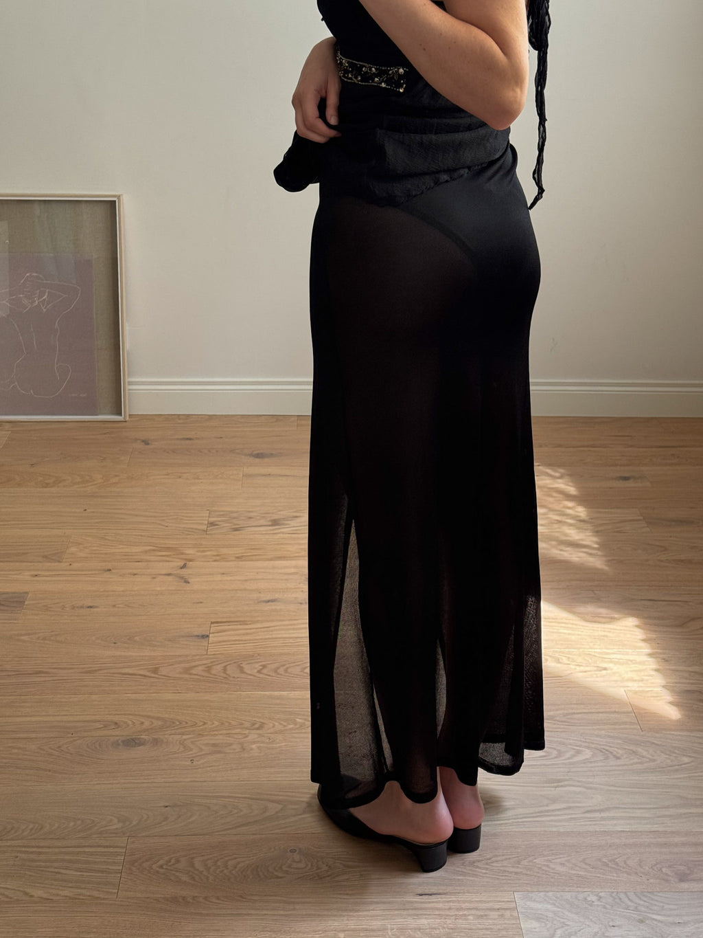 Pure viscose black skirt