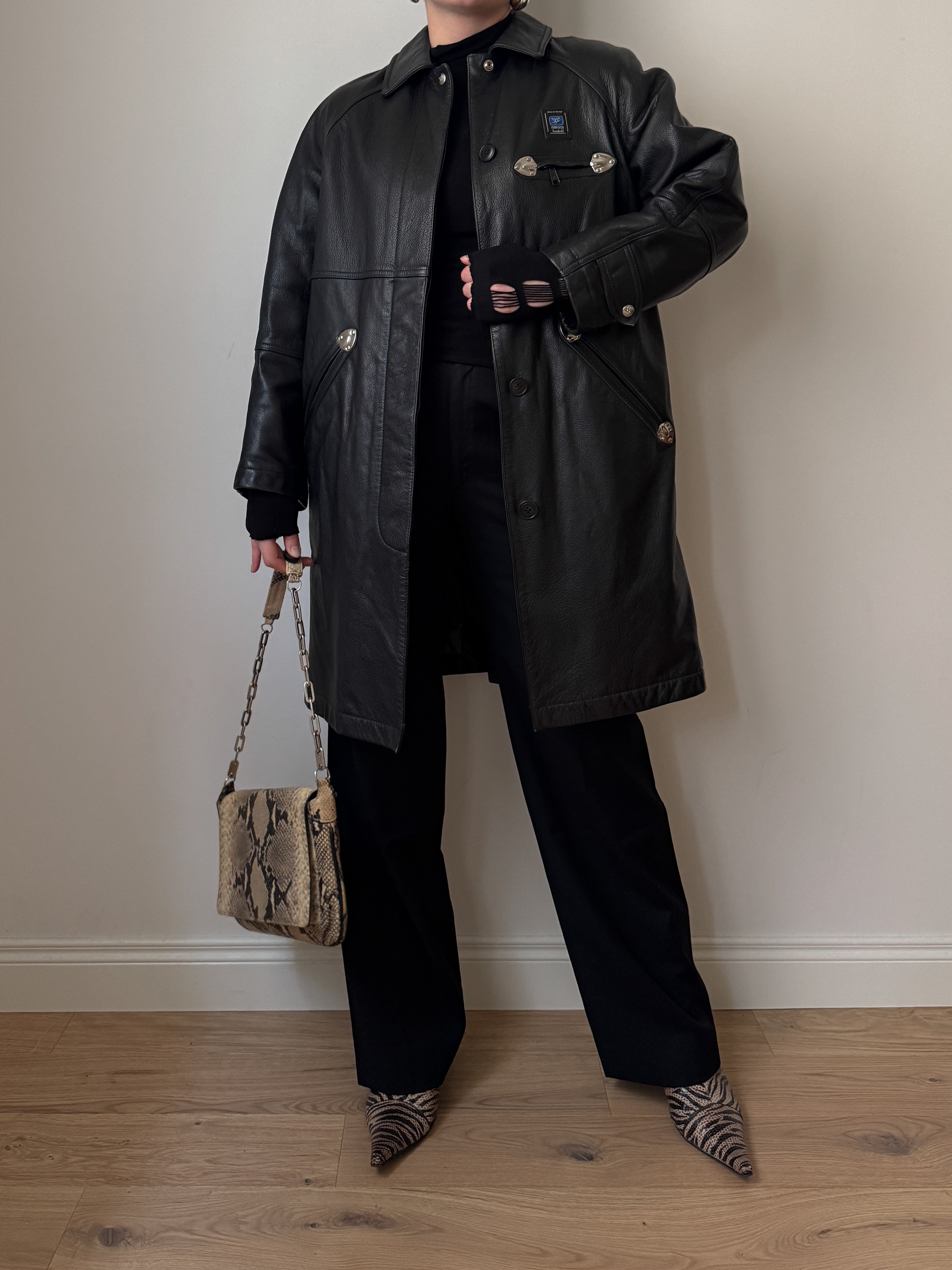 Piero Guidi leather black jacket