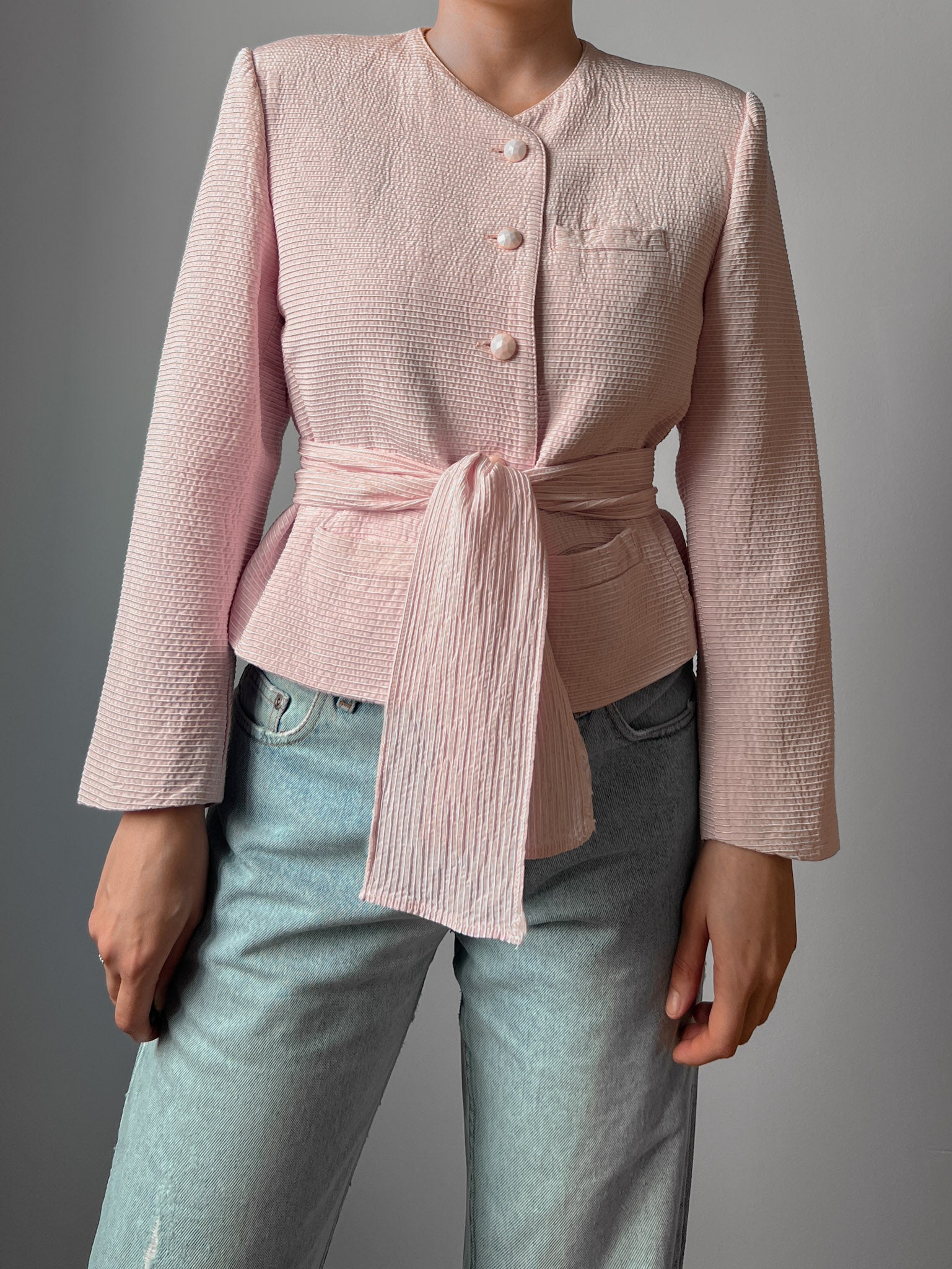 Tailored pink jacket