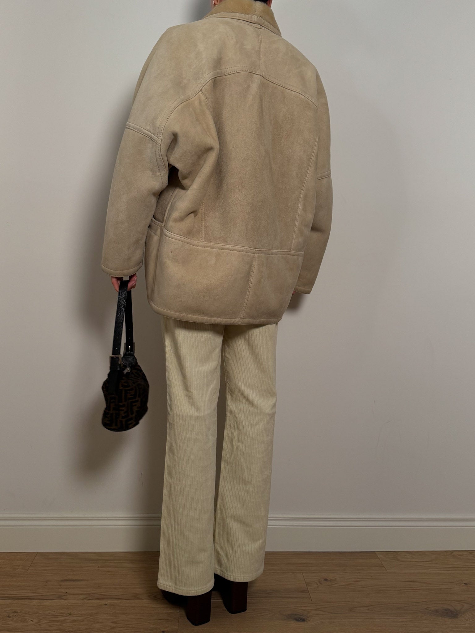 Real shearling cream jacket