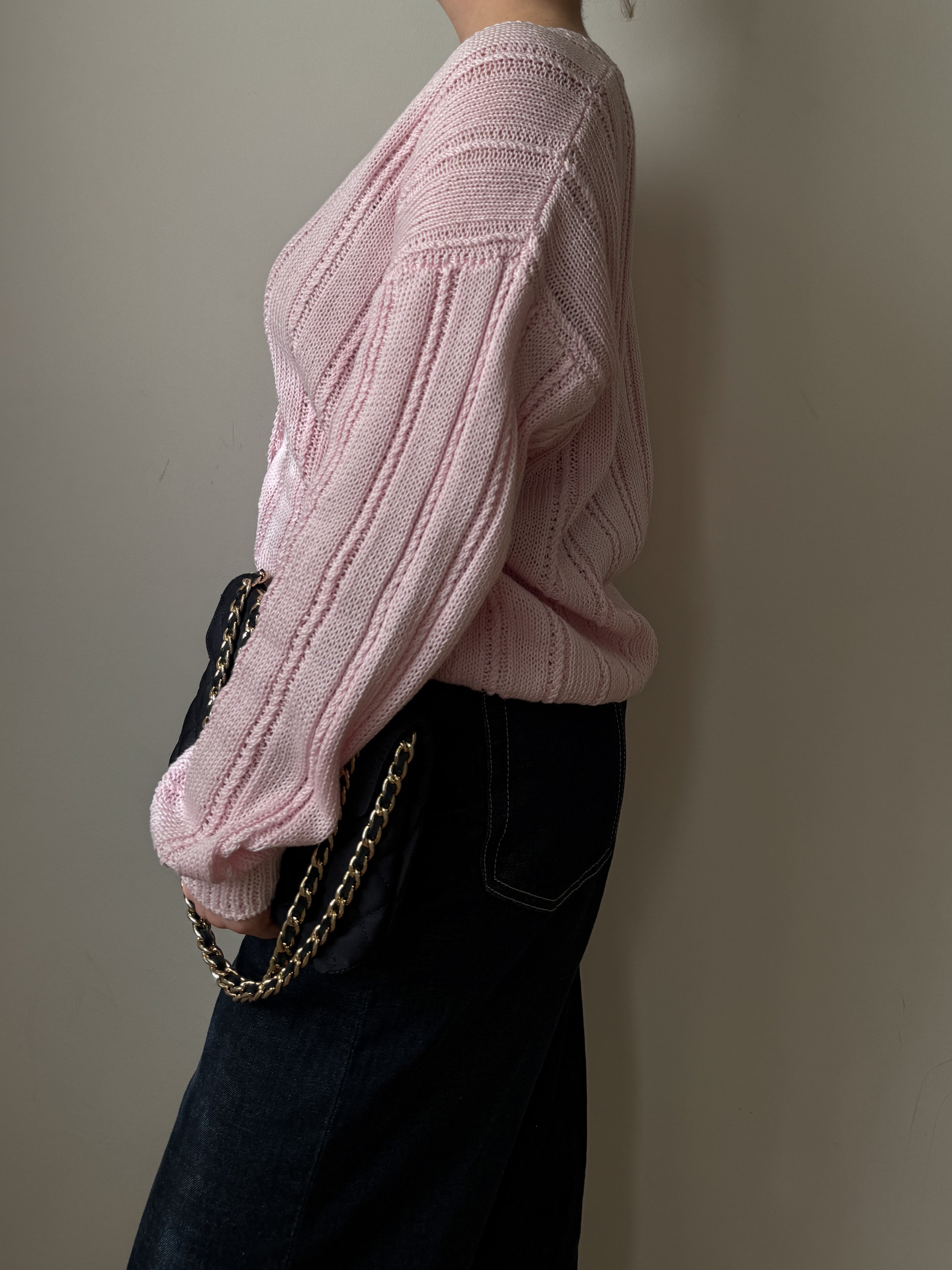 Pure cotton pink cardigan