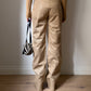 Real leather beige pants