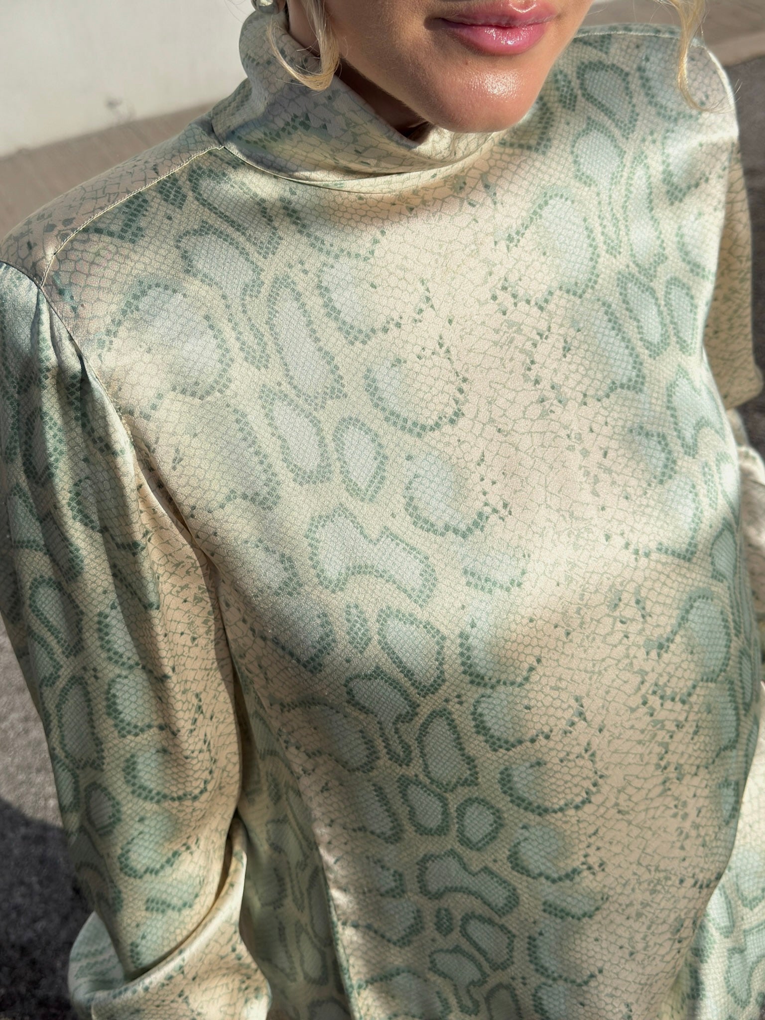 Pure silk animalier blouse