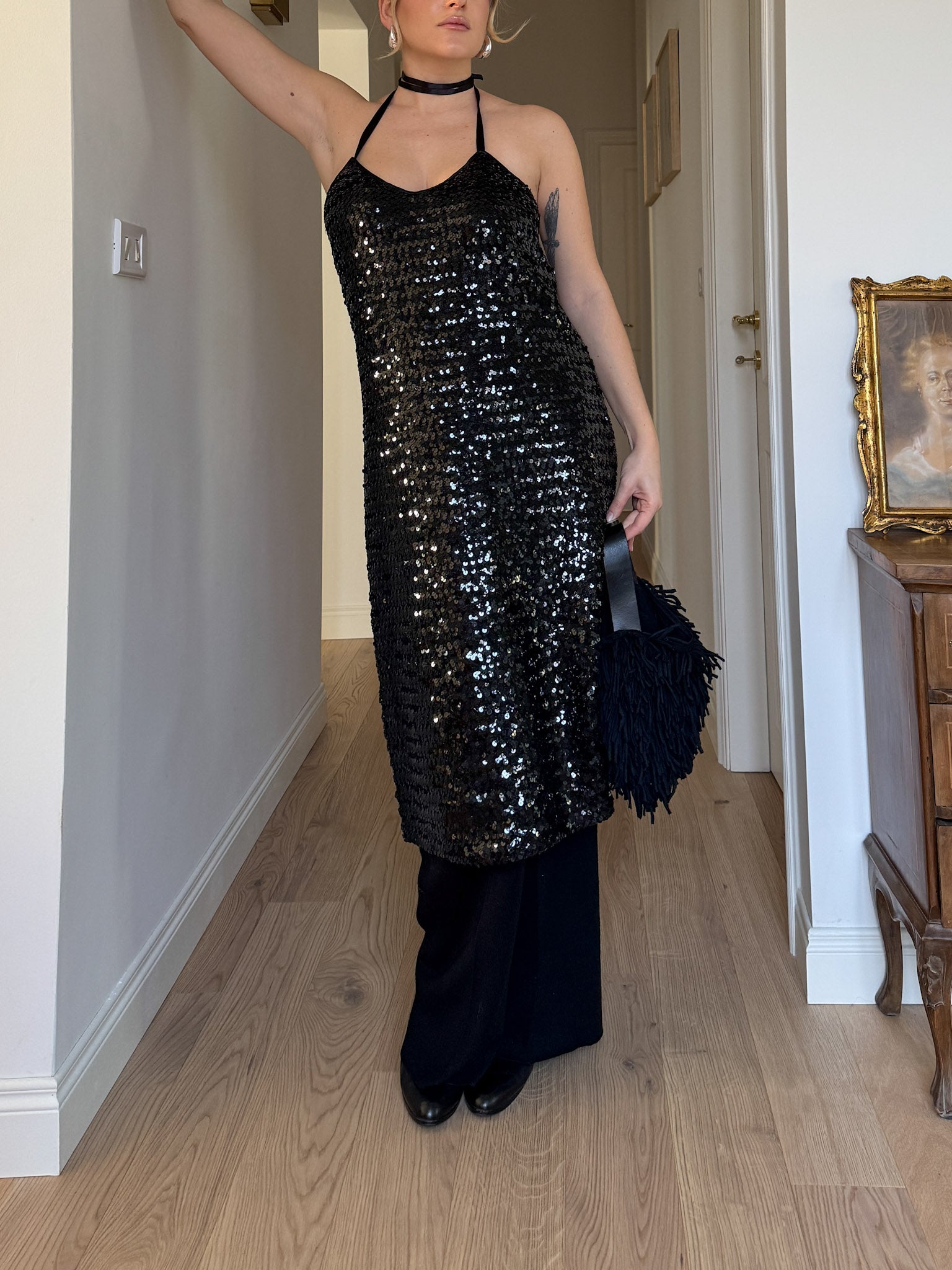 Sequins black dress