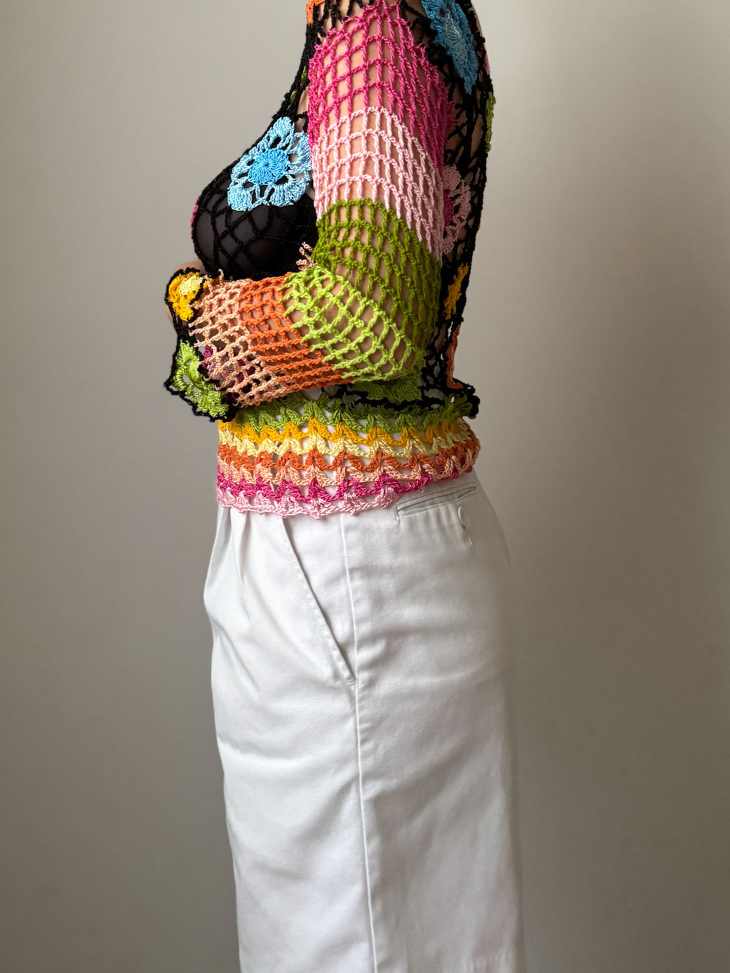 Crochet floral top